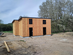 Bâtiment de la chaufferie bois-bocager de Bretoncelles — EHPAD Les Grands Prés, Perche ornais